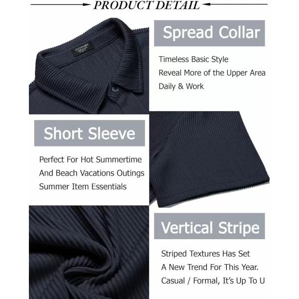 COOFANDY Men's Casual Shirts Short Sleeve Button Down Shirt for Men Wedding Beach Fashion Shirt