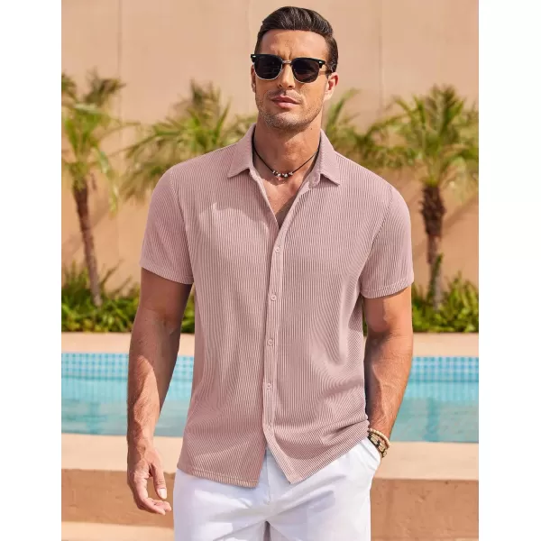 COOFANDY Men's Casual Shirts Short Sleeve Button Down Shirt for Men Wedding Beach Fashion Shirt