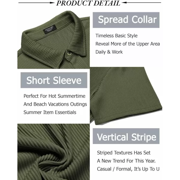 COOFANDY Men's Casual Shirts Short Sleeve Button Down Shirt for Men Wedding Beach Fashion Shirt