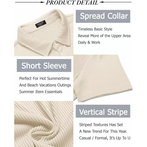 COOFANDY Men's Casual Shirts Short Sleeve Button Down Shirt for Men Wedding Beach Fashion Shirt