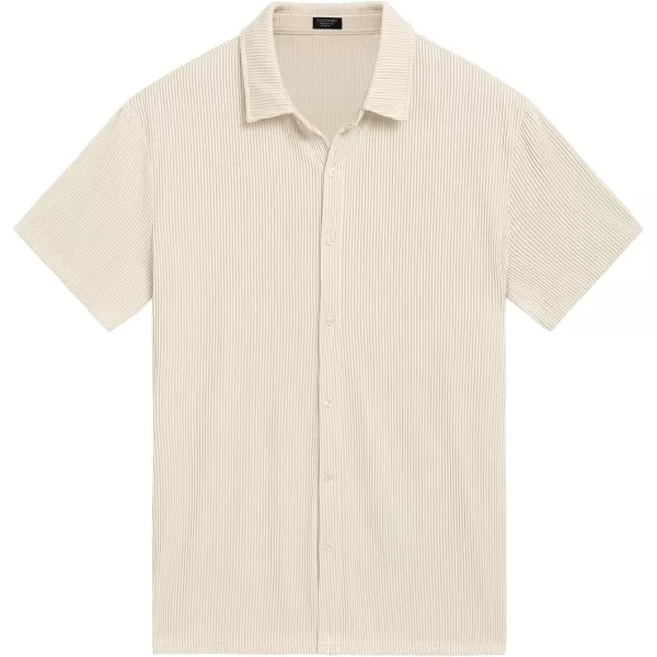 COOFANDY Men's Casual Shirts Short Sleeve Button Down Shirt for Men Wedding Beach Fashion Shirt