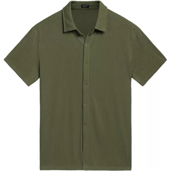 COOFANDY Men's Casual Shirts Short Sleeve Button Down Shirt for Men Wedding Beach Fashion Shirt