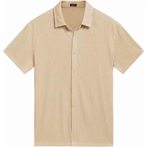COOFANDY Men's Casual Shirts Short Sleeve Button Down Shirt for Men Wedding Beach Fashion Shirt