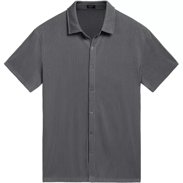 COOFANDY Men's Casual Shirts Short Sleeve Button Down Shirt for Men Wedding Beach Fashion Shirt