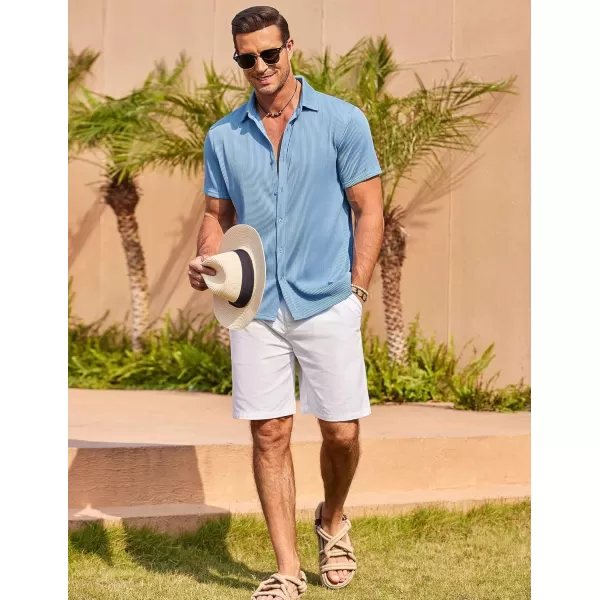 COOFANDY Men's Casual Shirts Short Sleeve Button Down Shirt for Men Wedding Beach Fashion Shirt