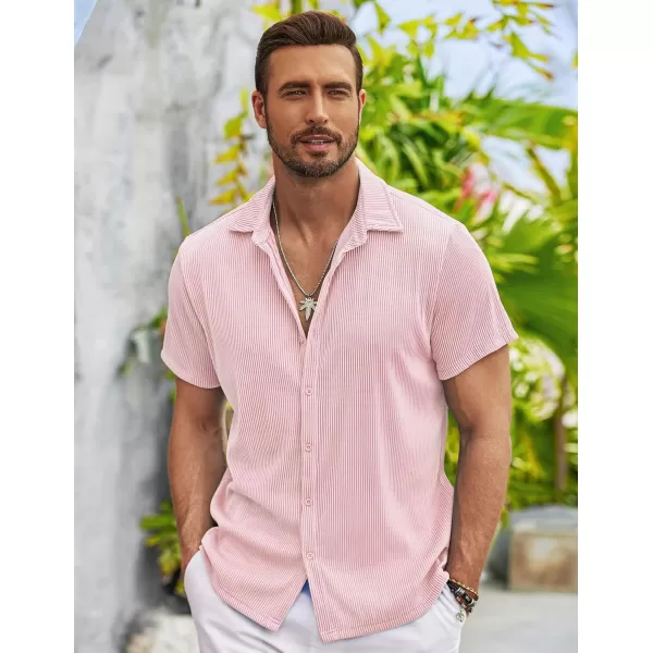 COOFANDY Men's Casual Shirts Short Sleeve Button Down Shirt for Men Wedding Beach Fashion Shirt