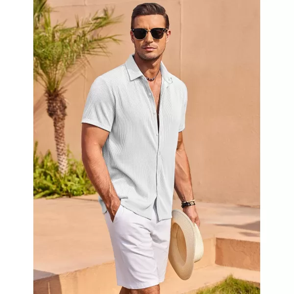 COOFANDY Men's Casual Shirts Short Sleeve Button Down Shirt for Men Wedding Beach Fashion Shirt