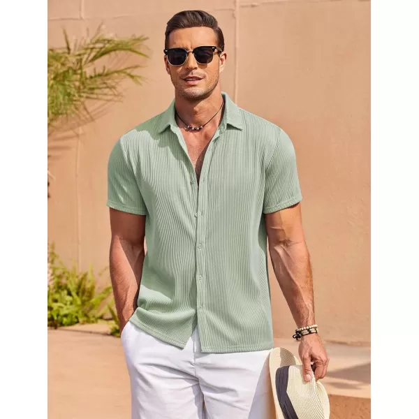 COOFANDY Men's Casual Shirts Short Sleeve Button Down Shirt for Men Wedding Beach Fashion Shirt