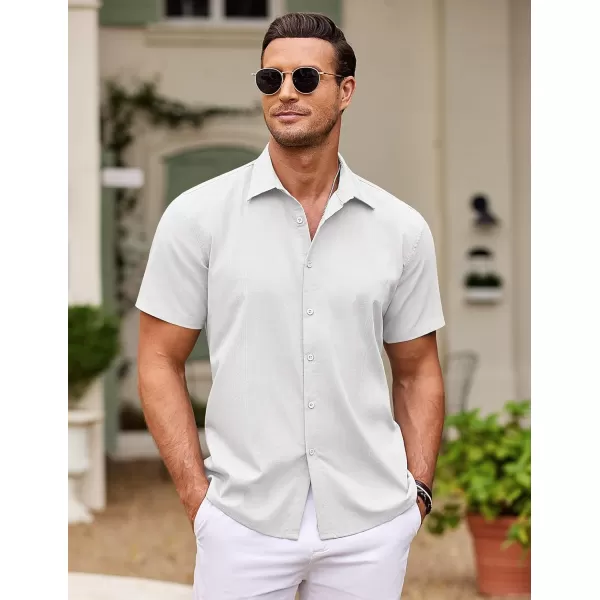 COOFANDY Men's Cuban Guayabera Shirt Short Sleeve Button Down Shirts Casual Summer Beach Shirts