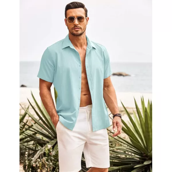 COOFANDY Men's Cuban Guayabera Shirt Short Sleeve Button Down Shirts Casual Summer Beach Shirts