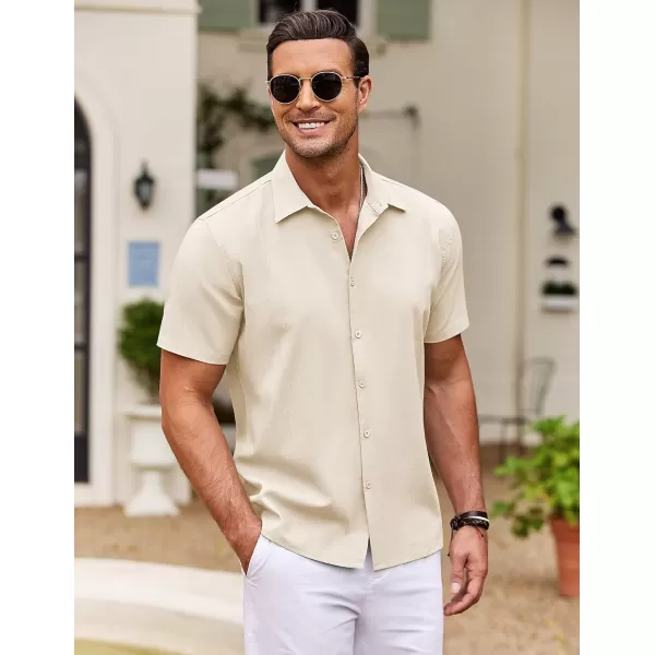 COOFANDY Men's Cuban Guayabera Shirt Short Sleeve Button Down Shirts Casual Summer Beach Shirts