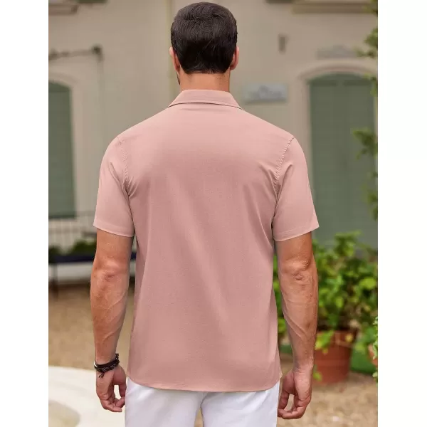 COOFANDY Men's Cuban Guayabera Shirt Short Sleeve Button Down Shirts Casual Summer Beach Shirts