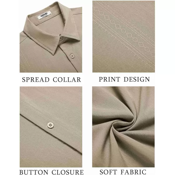 COOFANDY Men's Cuban Guayabera Shirt Short Sleeve Button Down Shirts Casual Summer Beach Shirts