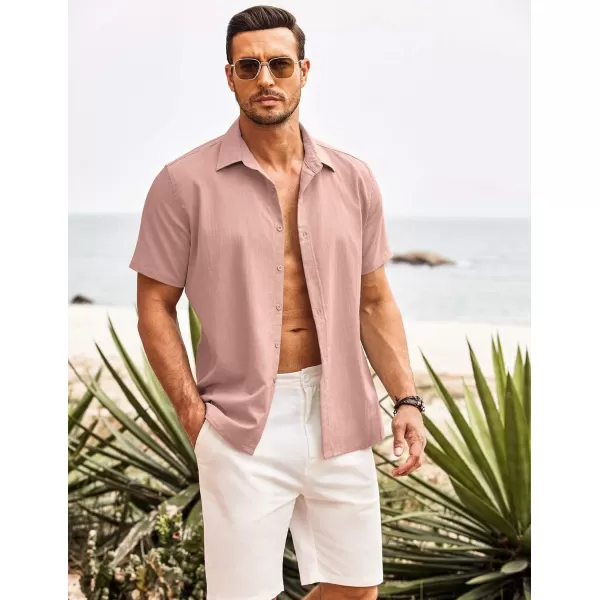 COOFANDY Men's Cuban Guayabera Shirt Short Sleeve Button Down Shirts Casual Summer Beach Shirts