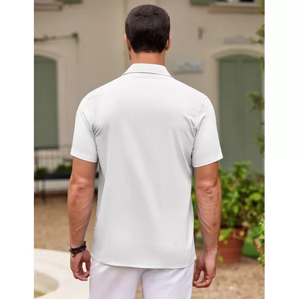 COOFANDY Men's Cuban Guayabera Shirt Short Sleeve Button Down Shirts Casual Summer Beach Shirts