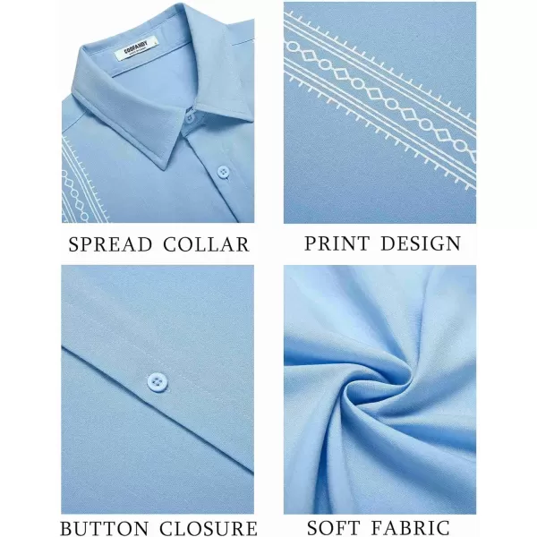 COOFANDY Men's Cuban Guayabera Shirt Short Sleeve Button Down Shirts Casual Summer Beach Shirts