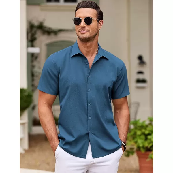 COOFANDY Men's Cuban Guayabera Shirt Short Sleeve Button Down Shirts Casual Summer Beach Shirts