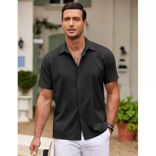 COOFANDY Men's Cuban Guayabera Shirt Short Sleeve Button Down Shirts Casual Summer Beach Shirts