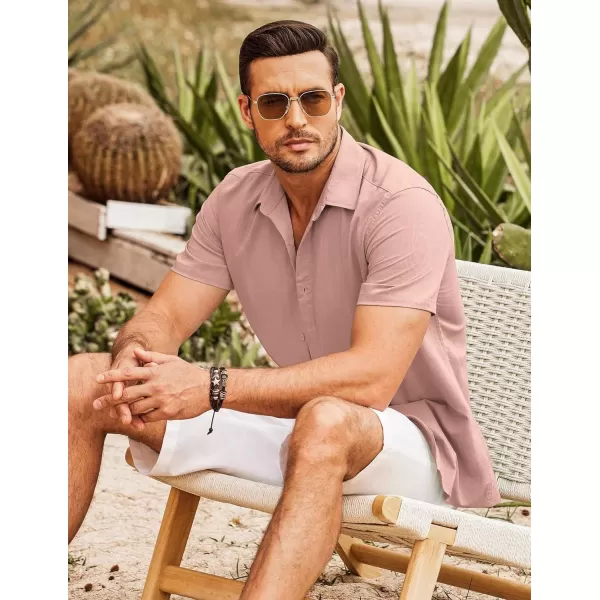 COOFANDY Men's Cuban Guayabera Shirt Short Sleeve Button Down Shirts Casual Summer Beach Shirts