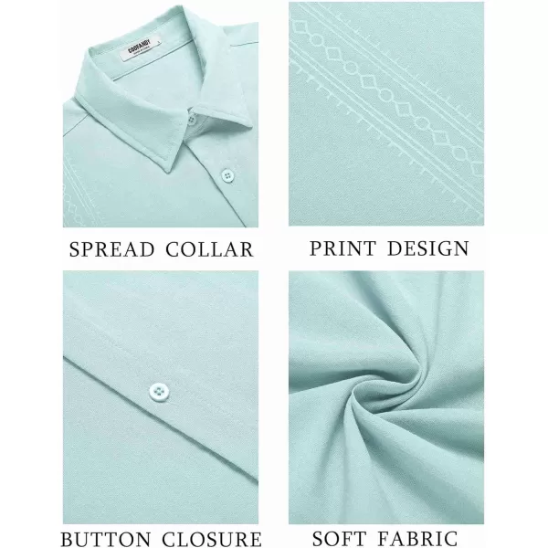 COOFANDY Men's Cuban Guayabera Shirt Short Sleeve Button Down Shirts Casual Summer Beach Shirts