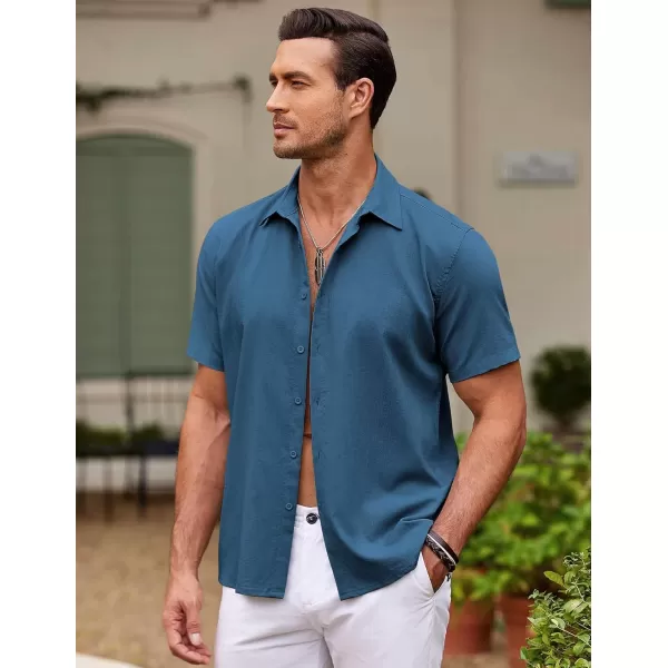 COOFANDY Men's Cuban Guayabera Shirt Short Sleeve Button Down Shirts Casual Summer Beach Shirts