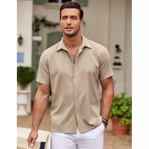 COOFANDY Men's Cuban Guayabera Shirt Short Sleeve Button Down Shirts Casual Summer Beach Shirts
