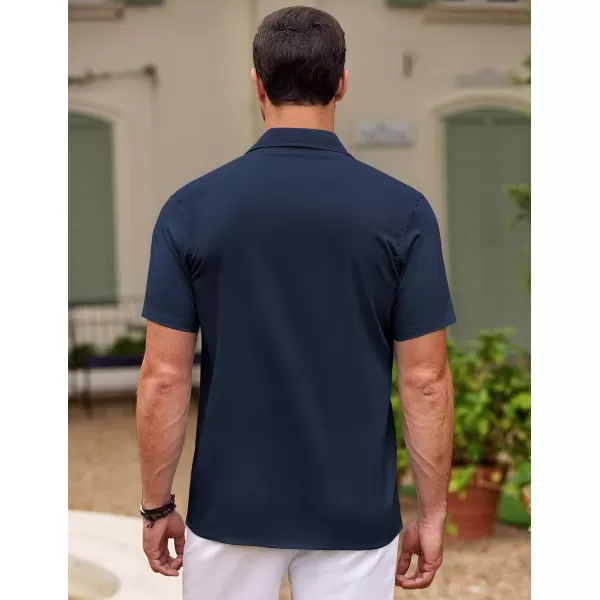 COOFANDY Men's Cuban Guayabera Shirt Short Sleeve Button Down Shirts Casual Summer Beach Shirts
