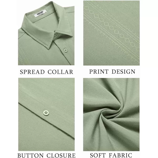 COOFANDY Men's Cuban Guayabera Shirt Short Sleeve Button Down Shirts Casual Summer Beach Shirts