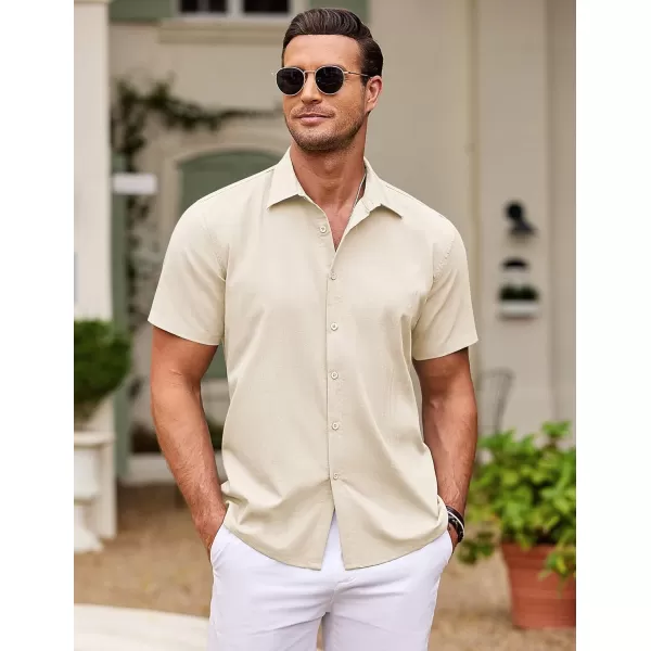 COOFANDY Men's Cuban Guayabera Shirt Short Sleeve Button Down Shirts Casual Summer Beach Shirts