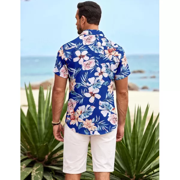 COOFANDY Mens Hawaiian Shirt Short Sleeve Button Down Shirts Tropical Summer Beach Shirts Casual Floral Aloha Shirts