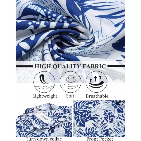 COOFANDY Mens Hawaiian Shirt Short Sleeve Button Down Shirts Tropical Summer Beach Shirts Casual Floral Aloha Shirts