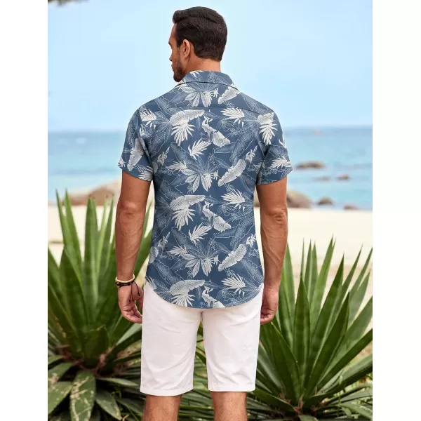 COOFANDY Mens Hawaiian Shirt Short Sleeve Button Down Shirts Tropical Summer Beach Shirts Casual Floral Aloha Shirts