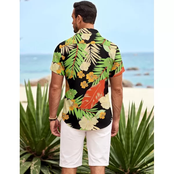 COOFANDY Mens Hawaiian Shirt Short Sleeve Button Down Shirts Tropical Summer Beach Shirts Casual Floral Aloha Shirts