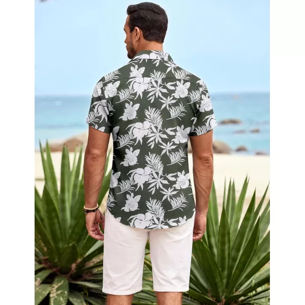 COOFANDY Mens Hawaiian Shirt Short Sleeve Button Down Shirts Tropical Summer Beach Shirts Casual Floral Aloha Shirts
