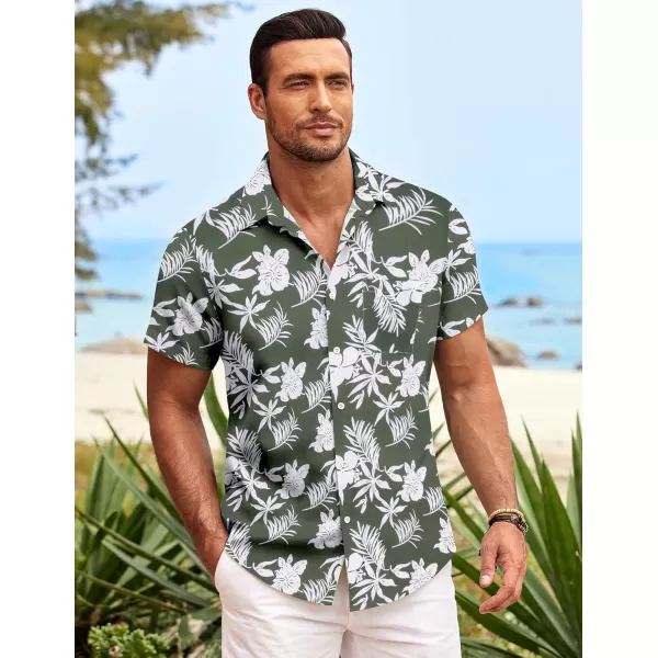 COOFANDY Mens Hawaiian Shirt Short Sleeve Button Down Shirts Tropical Summer Beach Shirts Casual Floral Aloha Shirts
