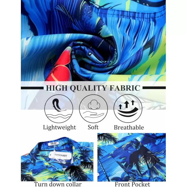 COOFANDY Mens Hawaiian Shirt Short Sleeve Button Down Shirts Tropical Summer Beach Shirts Casual Floral Aloha Shirts