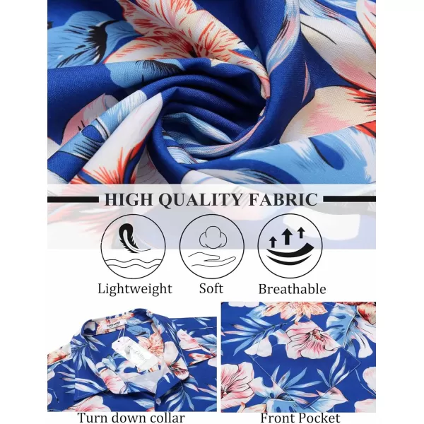 COOFANDY Mens Hawaiian Shirt Short Sleeve Button Down Shirts Tropical Summer Beach Shirts Casual Floral Aloha Shirts