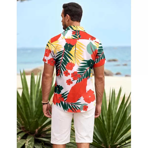 COOFANDY Mens Hawaiian Shirt Short Sleeve Button Down Shirts Tropical Summer Beach Shirts Casual Floral Aloha Shirts