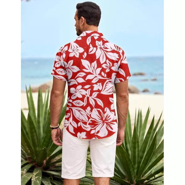 COOFANDY Mens Hawaiian Shirt Short Sleeve Button Down Shirts Tropical Summer Beach Shirts Casual Floral Aloha Shirts