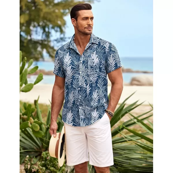COOFANDY Mens Hawaiian Shirt Short Sleeve Button Down Shirts Tropical Summer Beach Shirts Casual Floral Aloha Shirts