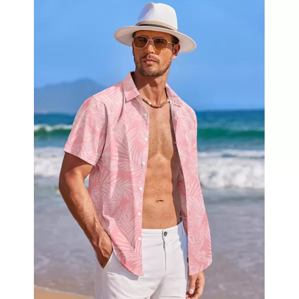 COOFANDY Mens Hawaiian Shirt Short Sleeve Button Down Shirts Tropical Summer Beach Shirts Casual Floral Aloha Shirts