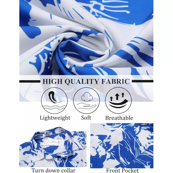 COOFANDY Mens Hawaiian Shirt Short Sleeve Button Down Shirts Tropical Summer Beach Shirts Casual Floral Aloha Shirts