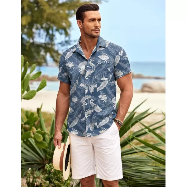 COOFANDY Mens Hawaiian Shirt Short Sleeve Button Down Shirts Tropical Summer Beach Shirts Casual Floral Aloha Shirts