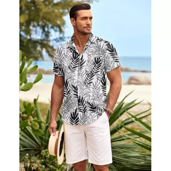 COOFANDY Mens Hawaiian Shirt Short Sleeve Button Down Shirts Tropical Summer Beach Shirts Casual Floral Aloha Shirts