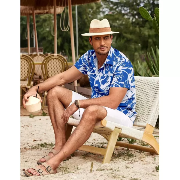 COOFANDY Mens Hawaiian Shirt Short Sleeve Button Down Shirts Tropical Summer Beach Shirts Casual Floral Aloha Shirts