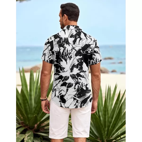COOFANDY Mens Hawaiian Shirt Short Sleeve Button Down Shirts Tropical Summer Beach Shirts Casual Floral Aloha Shirts