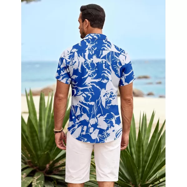 COOFANDY Mens Hawaiian Shirt Short Sleeve Button Down Shirts Tropical Summer Beach Shirts Casual Floral Aloha Shirts