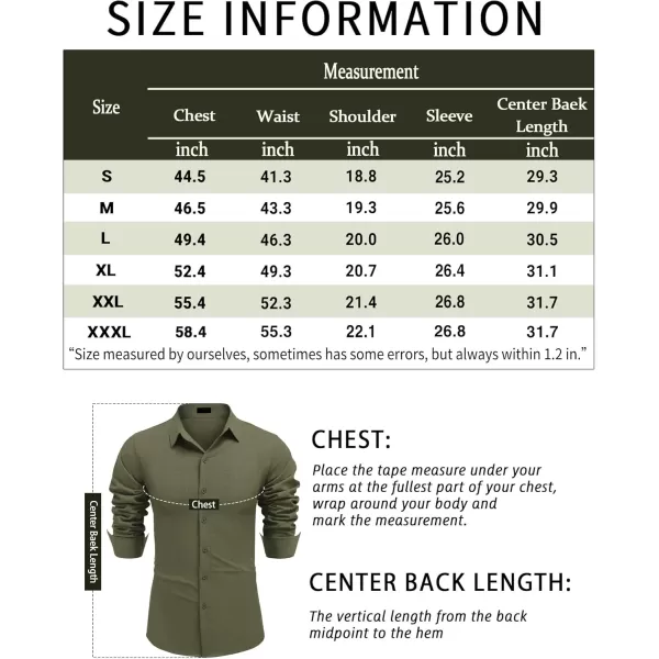 COOFANDY Men's Linen Long Sleeve Button Down Shirts Casual Business Dress Shirt
