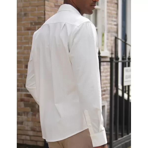 COOFANDY Men's Linen Long Sleeve Button Down Shirts Casual Business Dress Shirt