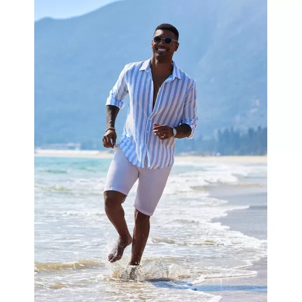 COOFANDY Men's Linen Long Sleeve Button Down Shirts Casual Business Dress Shirt